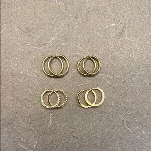 Gold plated hoop earring variety